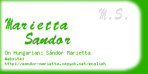 marietta sandor business card